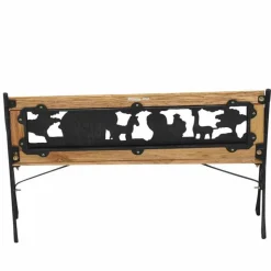 Gartenbank für Kinder 'Zoo-Park' 2-Sitzer Metall/Holz hellbraun 84 x 52,5 x 41 cm