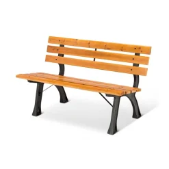 Gartenbank 'Gisela' 3-Sitzer Nadelholz/Stahl braun 150 x 70 x 60 cm