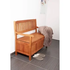 Gartenbank 'Houston' 2-Sitzer Eukalyptusholz braun 107 x 90 x 59 cm