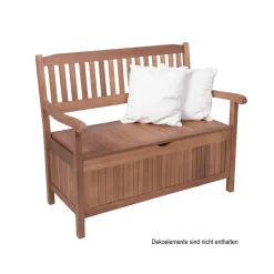 Gartenbank 'Houston' 2-Sitzer Eukalyptusholz braun 107 x 90 x 59 cm