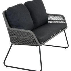 Gartenbank 'Kansas' 2-Sitzer Edelstahl/Aluminium anthrazit 135 x 85 x 70 cm