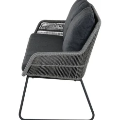 Gartenbank 'Kansas' 2-Sitzer Edelstahl/Aluminium anthrazit 135 x 85 x 70 cm