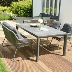 Gartenbank 'Kansas' 2-Sitzer Edelstahl/Aluminium anthrazit 135 x 85 x 70 cm