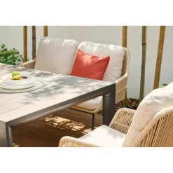 Gartenbank 'Kansas' 2-Sitzer Edelstahl/Aluminium taupe 135 x 85 x 70 cm