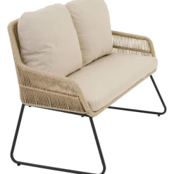 Gartenbank 'Kansas' 2-Sitzer Edelstahl/Aluminium taupe 135 x 85 x 70 cm