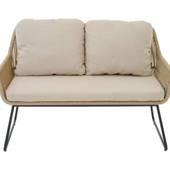 Gartenbank 'Kansas' 2-Sitzer Edelstahl/Aluminium taupe 135 x 85 x 70 cm