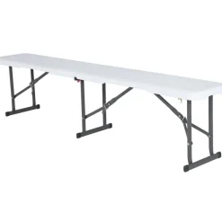 Gartenbank klappbar Stahl weiß 183 x 42 x 29 cm