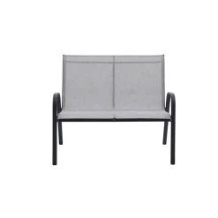 Gartenbank 'Laura' 2-Sitzer Stahl hellgrau 73 x 113 x 93 cm