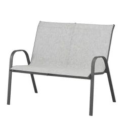 Gartenbank 'Laura' 2-Sitzer Stahl hellgrau 73 x 113 x 93 cm