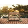 Gartenbank 'Loreo' 2-Sitzer Teakholz braun 124 x 90 x 60 cm