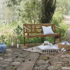 Gartenbank 'Moyo' 3-Sitzer Holz braun 55 x 90,5 x 150 cm