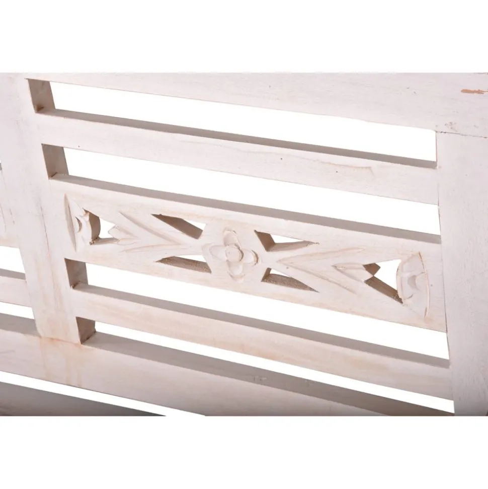 Gartenbank 'Moyo' 3-Sitzer Holz weiß 150 x 90 x 52 cm