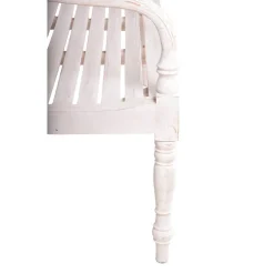 Gartenbank 'Moyo' 3-Sitzer Holz weiß 150 x 90 x 52 cm