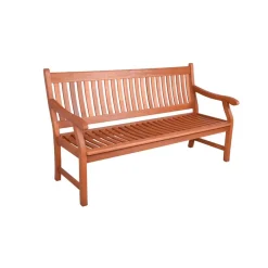 Gartenbank 'New Jersey' 3-Sitzer Eukalyptusholz braun 158 x 90 x 68 cm