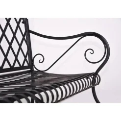 Gartenbank 'Porak' 2-Sitzer Stahl schwarz 60 x 97 x 111,5 cm