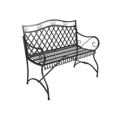Gartenbank 'Porak' 2-Sitzer Stahl schwarz 60 x 97 x 111,5 cm