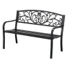 Gartenbank 'Rosa' 2-Sitzer Stahl schwarz 127 x 85 x 62 cm