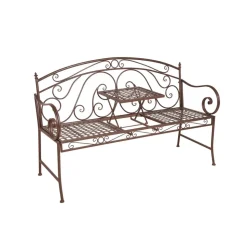 Gartenbank 'Saket' 3-Sitzer Stahl braun 53 x 94,5 x 147 cm