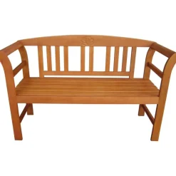 Gartenbank 'San Jose' 2-Sitzer Eukalyptusholz braun 130 x 82 x 45 cm