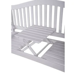 Gartenbank 'Singapur' 3-Sitzer Eukalyptusholz weiß 63 x 105 x 150 cm