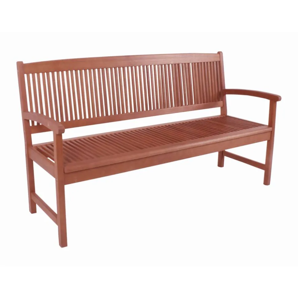 Gartenbank 'Stockholm' 3-Sitzer Eukalyptusholz braun 59 x 90 x 157 cm