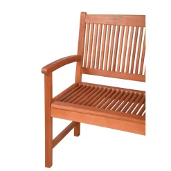 Gartenbank 'Stockholm' 2-Sitzer Eukalyptusholz braun 127 x 90 x 59 cm