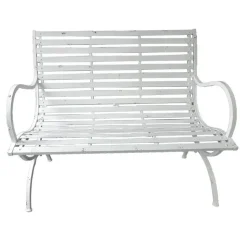 Gartenbank 'Tambora' 2-Sitzer Eisen weiß 67 x 92 x 104 cm