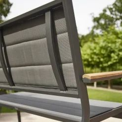 Gartenbank 'Tesoro' 2-Sitzer Aluminium grau 138,5 x 97 x 67 cm