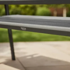 Gartenbank 'Tesoro' 2-Sitzer Aluminium grau 138,5 x 97 x 67 cm