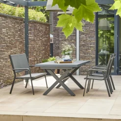 Gartenbank 'Tesoro' 2-Sitzer Aluminium anthrazit 138,5 x 97 x 67 cm