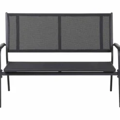 Gartenbank 'Tesoro' 2-Sitzer Aluminium anthrazit 138,5 x 97 x 67 cm