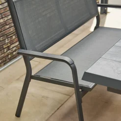 Gartenbank 'Tesoro' 2-Sitzer Aluminium anthrazit 138,5 x 97 x 67 cm