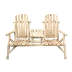 Gartenbank 'Timber' 2-Sitzer Holz hellbraun 155 x 104 x 83 cm