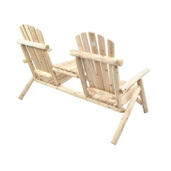 Gartenbank 'Timber' 2-Sitzer Holz hellbraun 155 x 104 x 83 cm
