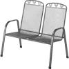 Gartenbank 'Toulouse' 2-Sitzer Stahl grau 108 x 98 x 68 cm