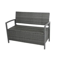 Gartenbank 'Ferrara' 2-Sitzer Aluminium schwarz/dunkelgrau 117 x 86 x 58 cm