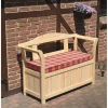 Gartenbank 2-Sitzer Holz hellbraun 130 x 93 x 50 cm