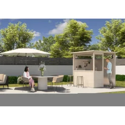 Gartenbar 'Safran' naturbelassen 230 x 207 x 182 cm