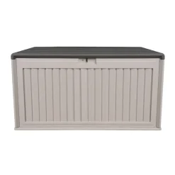 Gartenbox 'Alba' 380 l Kunststoff cremefarben 128 x 63 x 64 cm