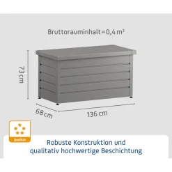 Gartenbox 'Euroline' Stahl/Metall 136 x 72,5 x 67,2 cm