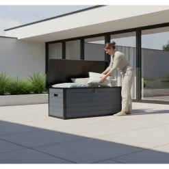 Gartenbox XXL 'Silva' 570 l Kunststoff anthrazit 150 x 74 x 66 cm