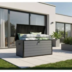 Gartenbox XXL 'Silva' 570 l Kunststoff anthrazit 150 x 74 x 66 cm