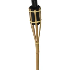 Gartenfackel Bambus 120 cm mit 4 verschieden farbigen Ölbehältern