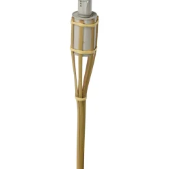 Gartenfackel Bambus 120 cm mit 4 verschieden farbigen Ölbehältern
