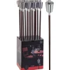 Gartenfackel Edelstahl silber 110 cm mit Holzstab
