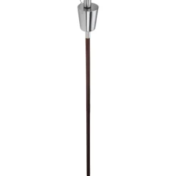 Gartenfackel Edelstahl silber 110 cm mit Holzstab
