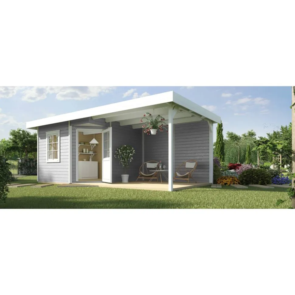 Gartenhaus '213 B+' 533 x 238 cm, grau