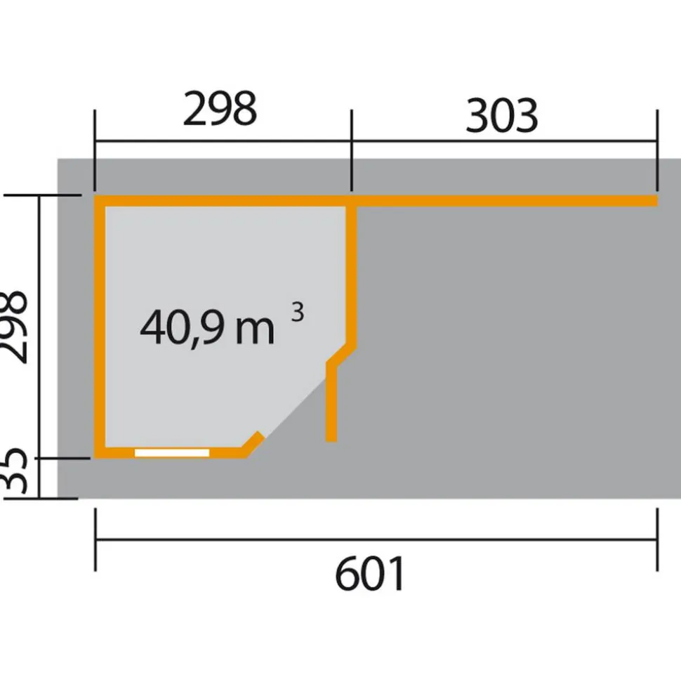 Gartenhaus '213 B+' 593 x 298 cm, rot