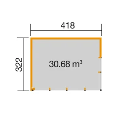 Gartenhaus '412 Gr.2' anthrazit 418 x 239,4 x 321,9 cm