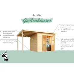 Gartenhaus 'Agil' Fichtenholz naturbelassen 212 x 219 x 214 cm
